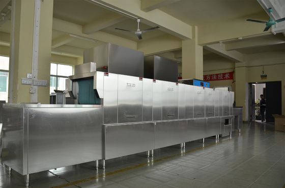 Κίνα εμπορικός διανομέας πλυντηρίων πιάτων ανοξείδωτου 1900H 7300W 850D μέσα για τις καντίνες προσωπικού προμηθευτής